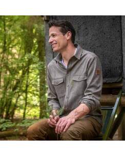 WALDKAUZ Merino-Lodenhemd "Grimbart", Dunkelbraun S