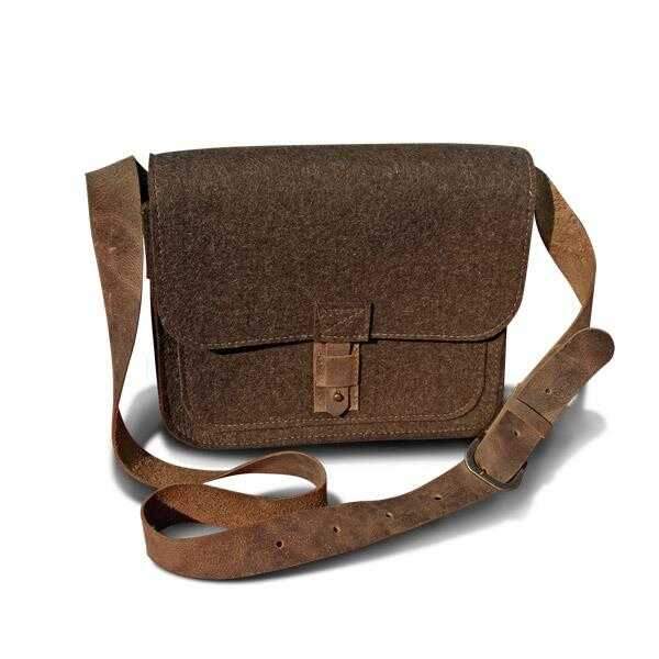 WALDKAUZ Filz-Tasche braun, querformatig,