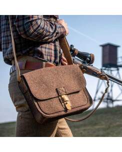 WALDKAUZ Filz-Tasche braun, querformatig,