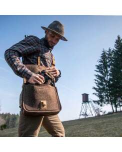 WALDKAUZ Filz-Tasche braun, querformatig,