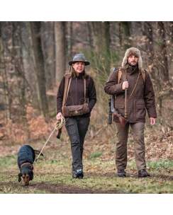 WALDKAUZ Jagd-Muff aus Loden mit Kaninfell