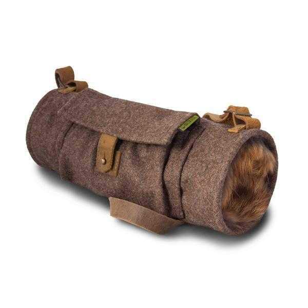 WALDKAUZ Jagd-Muff aus Loden mit Fuchsfell
