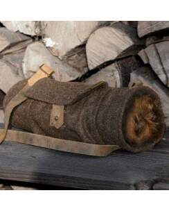 WALDKAUZ Jagd-Muff aus Loden mit Fuchsfell
