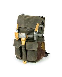 STEINKAUZ Waxcottonrucksack &bdquo;Bushmann&ldquo;, Wax-Oliv