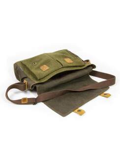 STEINKAUZ Waxcotton/Loden-Tasche &bdquo;Landeck&ldquo;, Moosgr&uuml;n/Wax-Oliv