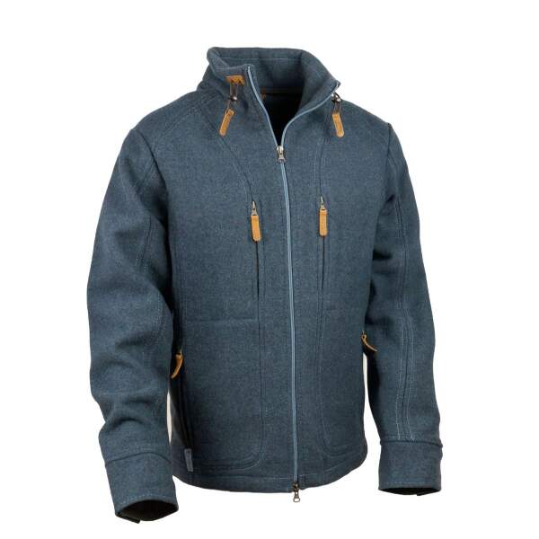 STEINKAUZ Weiche Lodenjacke "Kragenhuber" - Petrolblau