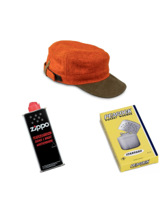 Lodencap "Schirmling" orange, Tschenwärmer...